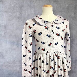 NWT Rachel Riley Polka Dot Scottie Dog Jersey Dress